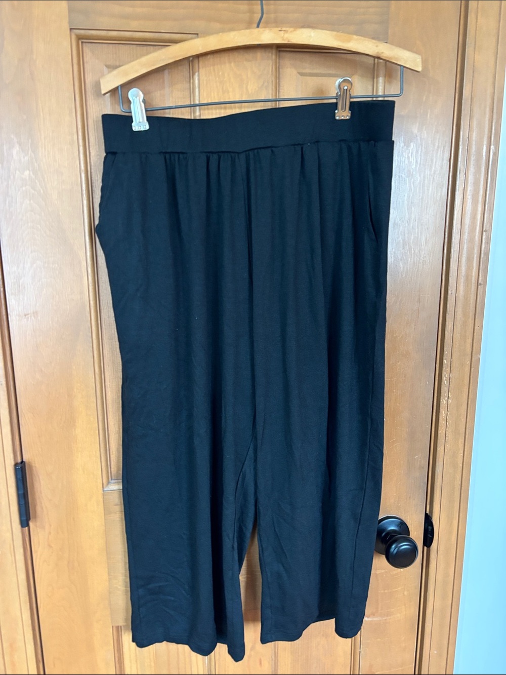 Black Wide-Leg Pull-On Pants - Women